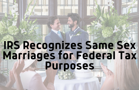 IRS Recognizes Same Sex Marriages for Tax Purposes - Image of same sex marriage