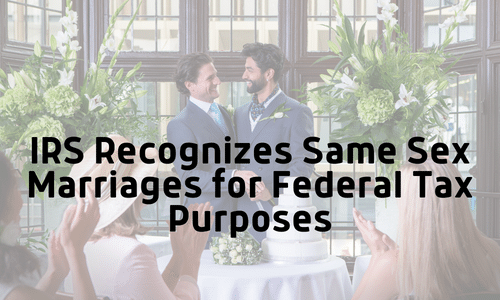 IRS Recognizes Same Sex Marriages for Tax Purposes - Image of same sex marriage