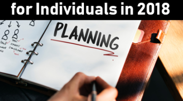Top Five TCJA Tax Planning Opportunities for Individuals, SFS Tax, SFS Tax Accounting, Planning, Planner