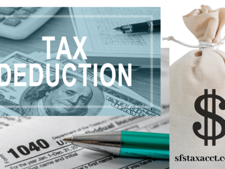 money bag- tax deductions-1040 form-sfs tax & accounting services