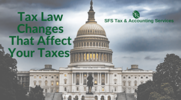 Capitol Building in Washington DC with text Tax Law Changes that Affect Your Taxes