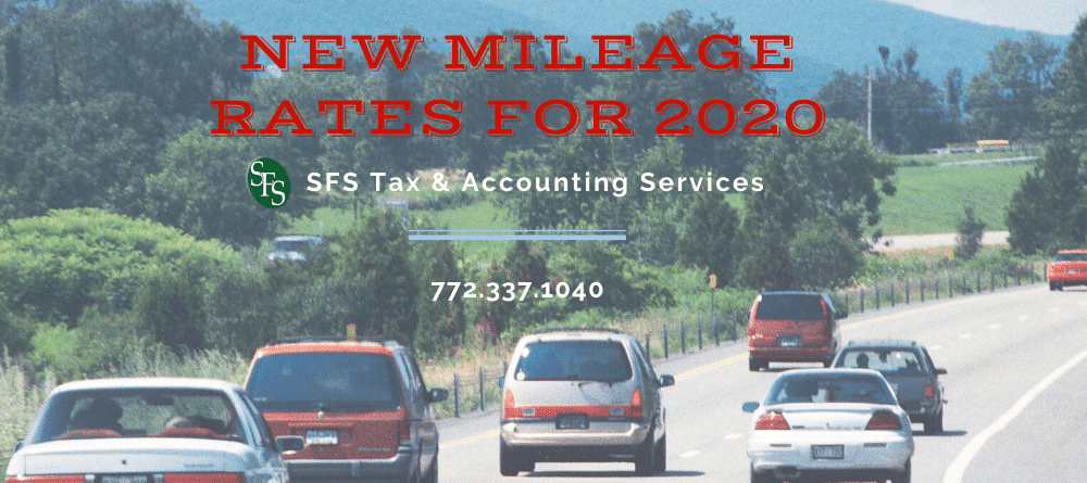 Cars driving down a road -2020 mileage rate - sfs tax &accounting